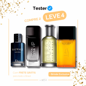 Combo de 4 Perfumes Tester - Sauvage, 212 VIP Black, Hugo Boss, Azzaro