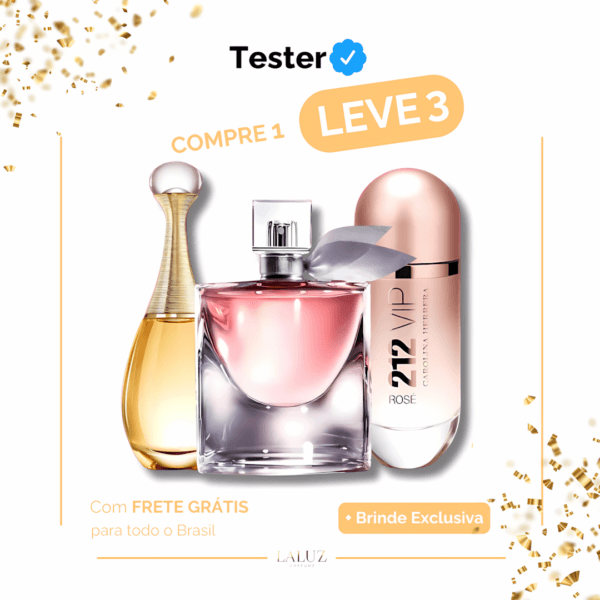 Combo de 3 Perfumes 212 VIP Rosé, La Vie est Belle e Jadore