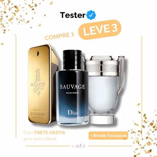 Combo de 3 Perfumes Sauvage, Invictus e One Million